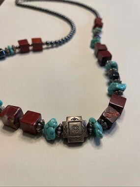 Artesian southwestern-style multi-stone beaded necklace